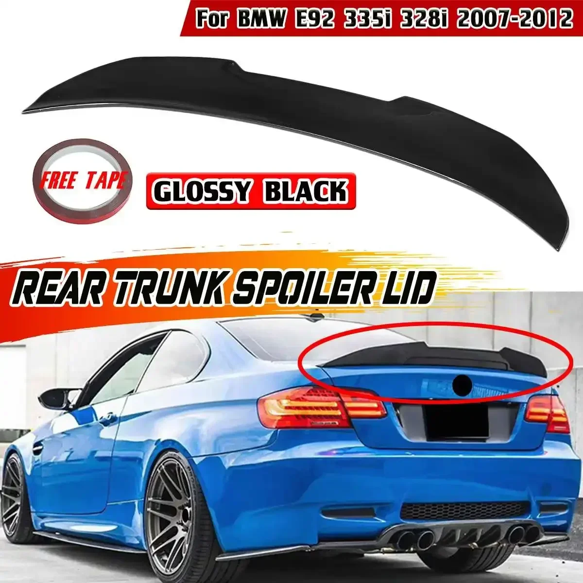 

P/M4/PSM Style Car Rear Trunk Spoiler Wing Lid Extension Wing Lip For BMW E92 M3 2DR Coupe 2007-2013 Car Rear Wing Lip Body Kit