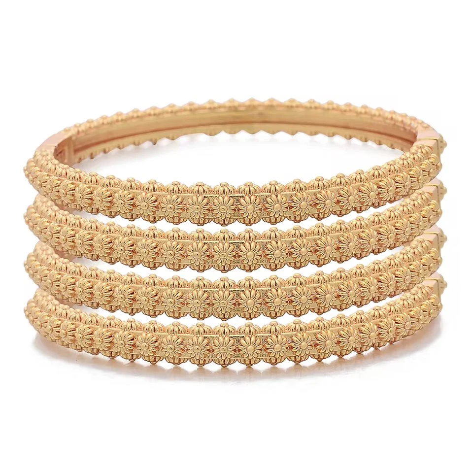 Moroccan Gold Color Bangles  For Women Men Arabic Ethnic Wedding Little Bit Bracelet Jewelry Dubai Bangles Family Gift