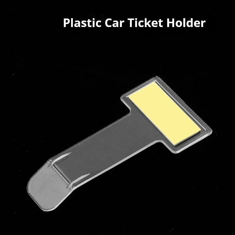 1/2/5/10pcs Car Windshield Ticket Holder Sticker Transparent Plastic Parking Permit Card Clip Windscreen Document Receipt Holder