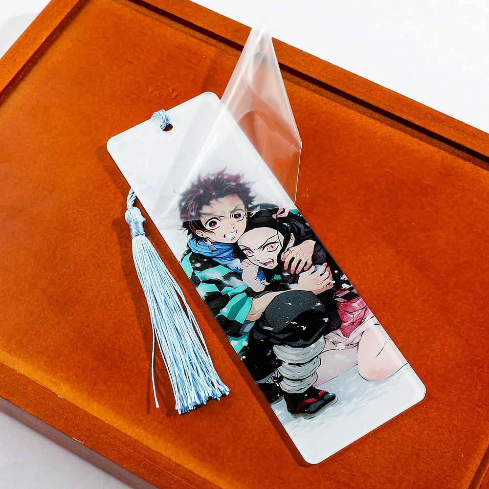 Kimetsu no Yaiba Anime Bookmark مع شرابة Tanjiro و Nezuko مثالية لمحبي الكتب ومحبي الرسوم المتحركة هدية مثالية لـ Manga Enthusia