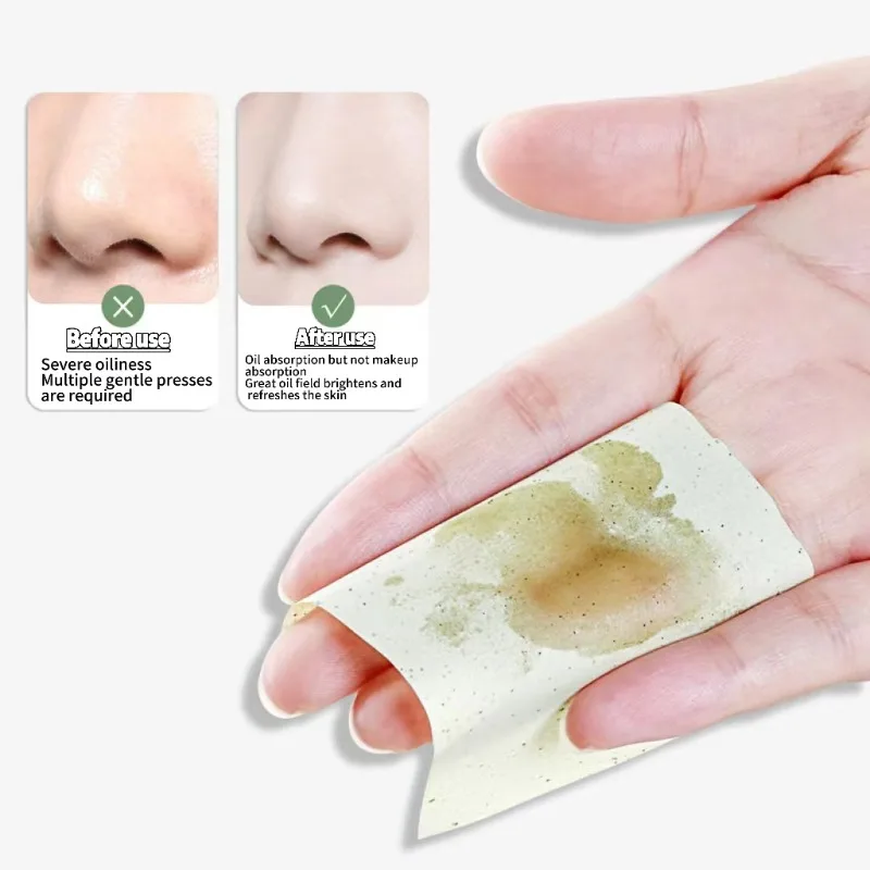 100 Pieces of Refreshing and Oil Controlling Facial Oil Absorbing Paper Facial Cleansing Linen Portable Oil Absorbing Paper