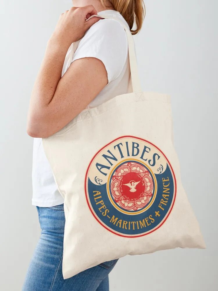 أنتيبيس، ألبس-ماريتيمز، فرنسا آرت نوفو تي شيرت + ملصق تصميم حمل حقيبة أكياس القماش أكياس البقالة القابلة لإعادة الاستخدام