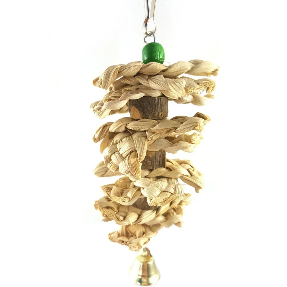 Handmade Natural palha mastigando mordida pendurado gaiola, brinquedos do pássaro de estimação, pássaro Swing, subir jogando pingente, 1 pc estilo