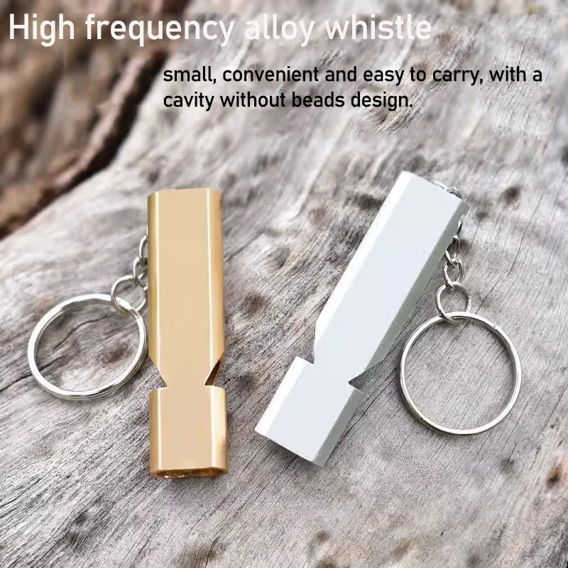 

Flat Aluminum Alloy Survival Whistle Dual Frequency Double Tube Outdoor Survival Equipment Equipped EDC Tool KKS07