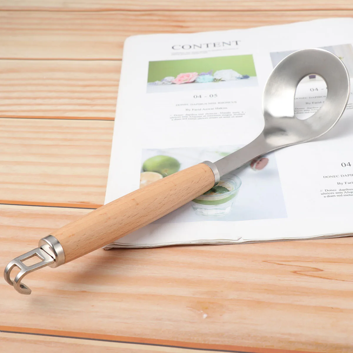 

Stainless Steel Meatball Spoon Handle Non Wood Grip Kitchen Tool Home Restaurant UseMeat Maker Special