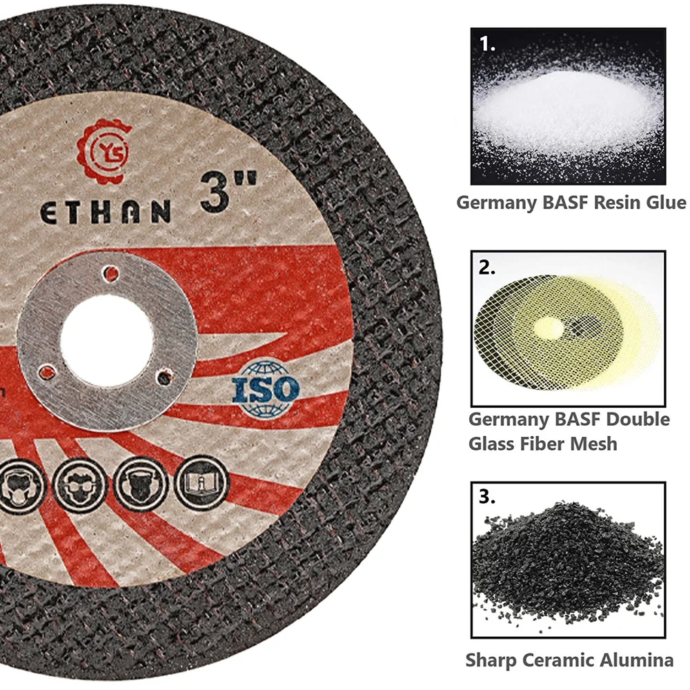 Sbestily 10pcs 75mm Circular Resin Saw Blade Mini Cutting Disc Metal Fast Cut Grinding Wheel for Angle Grinder Accessories