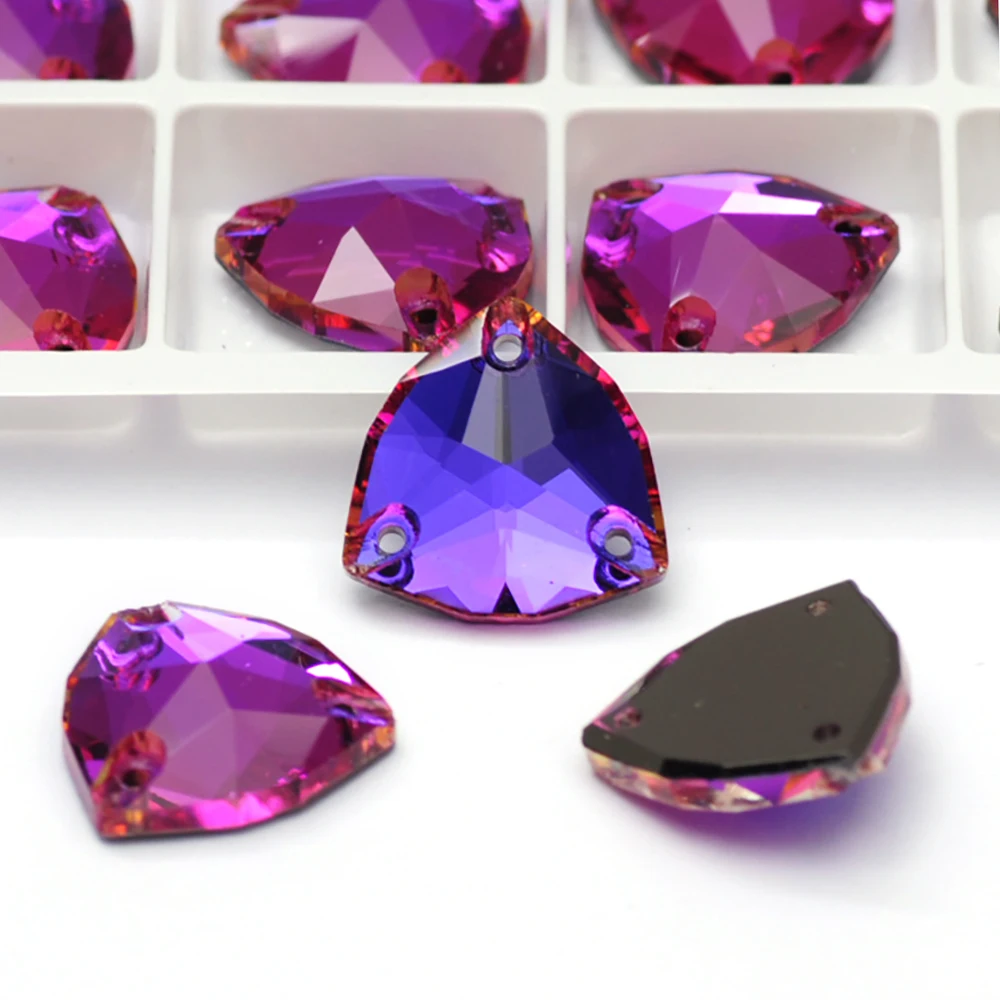 PUBRILEX Großhandel Glas K9 Strass mit abgeschrägten Kanten, Trilliant Flatback Strass zum Aufnähen für Kleidung, Kleider, Schuhe – Detail 11
