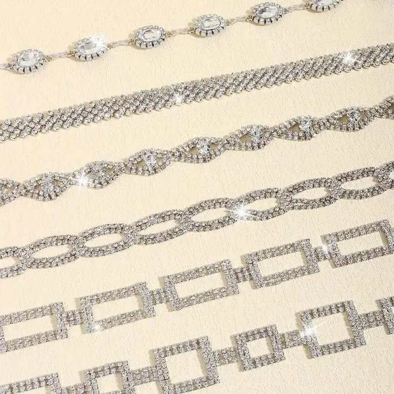 Hot！Silver Rhinestone Waist Chain Belt ​Adjustable Fit​ ​Sparkly Crystal Belt​ ​Elegant Design​ Dress Accessories Body Chain