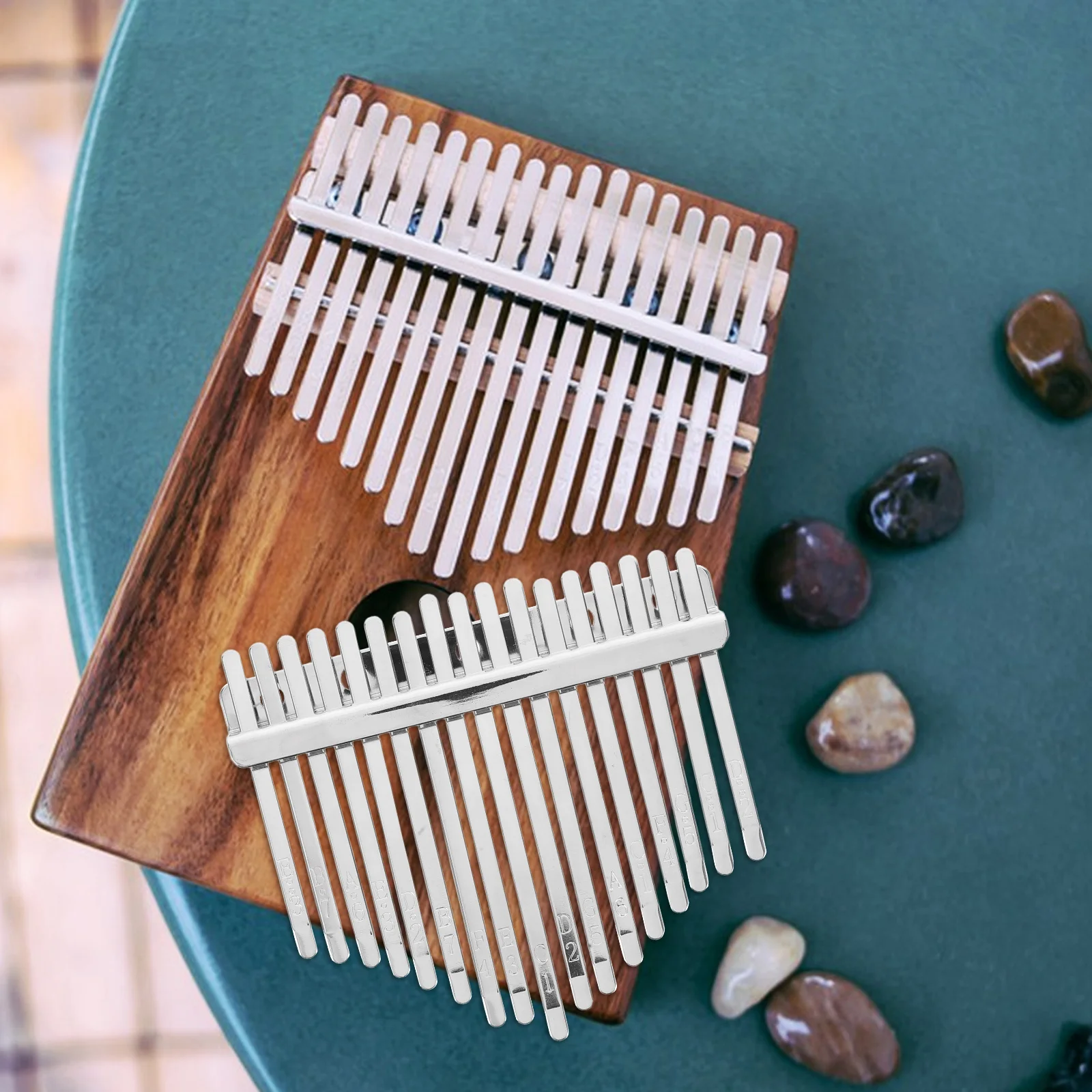 

1 set Kalimba Keys Replacement Set Manganese Steel Thumb Piano Tines Stamped Scale Design For Finger Harp Repair Kit Mini