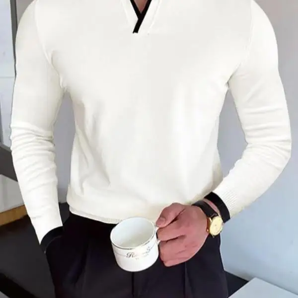 

Casual Contrast Binding Ne Sweater Coolmax Fiber Women's Ciwalk Faion Inner Wear Thiened Nine-point Sve