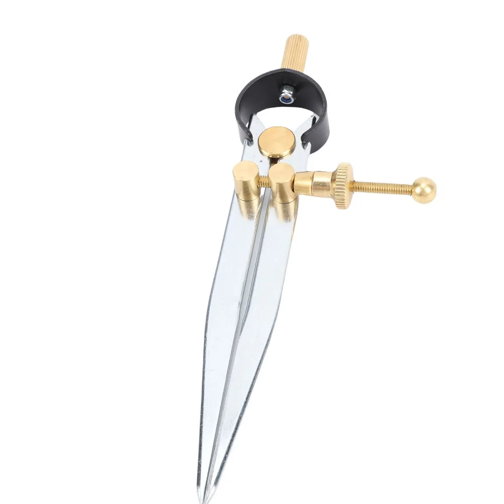 Carbon Steel Spring Divider Caliper Brass Fulcrum Lockable Design Wing Divider Caliper Flat Leg Shape Leather Compass Compass
