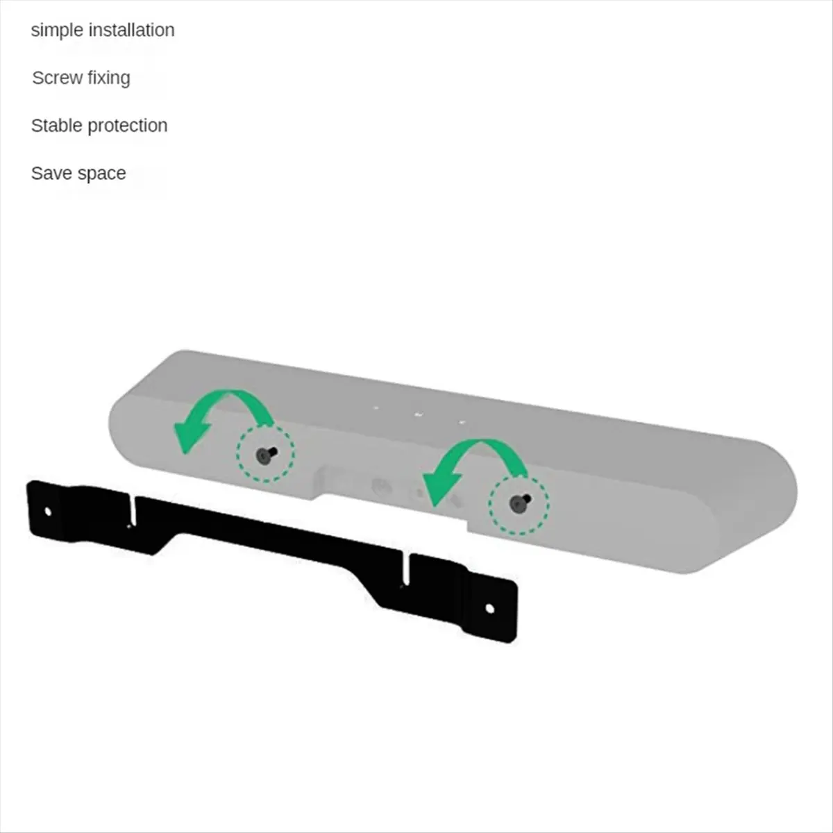 2026 NEW Soundbar Mount for Ray, Floating Wall Mounting Bracket for Ray Essential Sound Bar Under TV with Screws