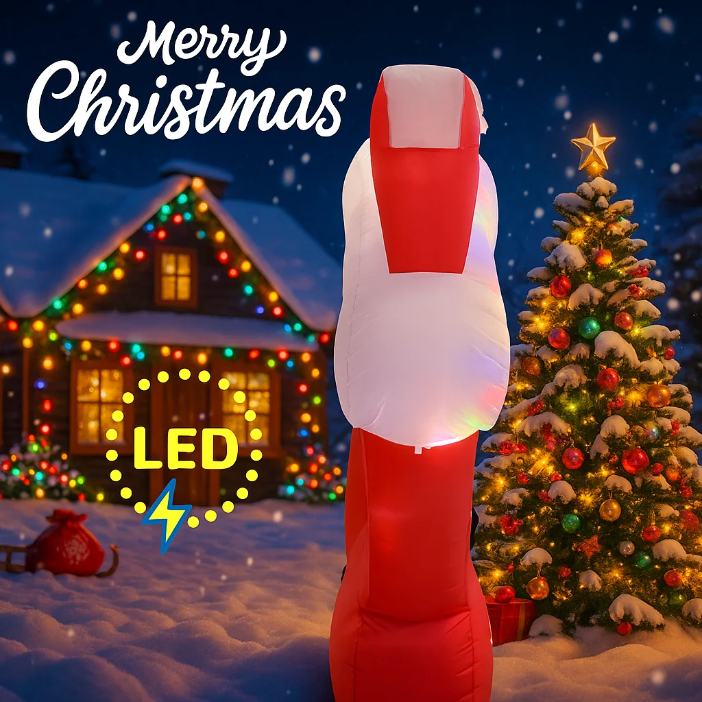 7FT في الهواء الطلق عطلة زينة عيد الميلاد نفخ اللعب منزل سانتا قزم مع أضواء LED عيد الميلاد ساحة ديكور لوازم زخرفة المنزل