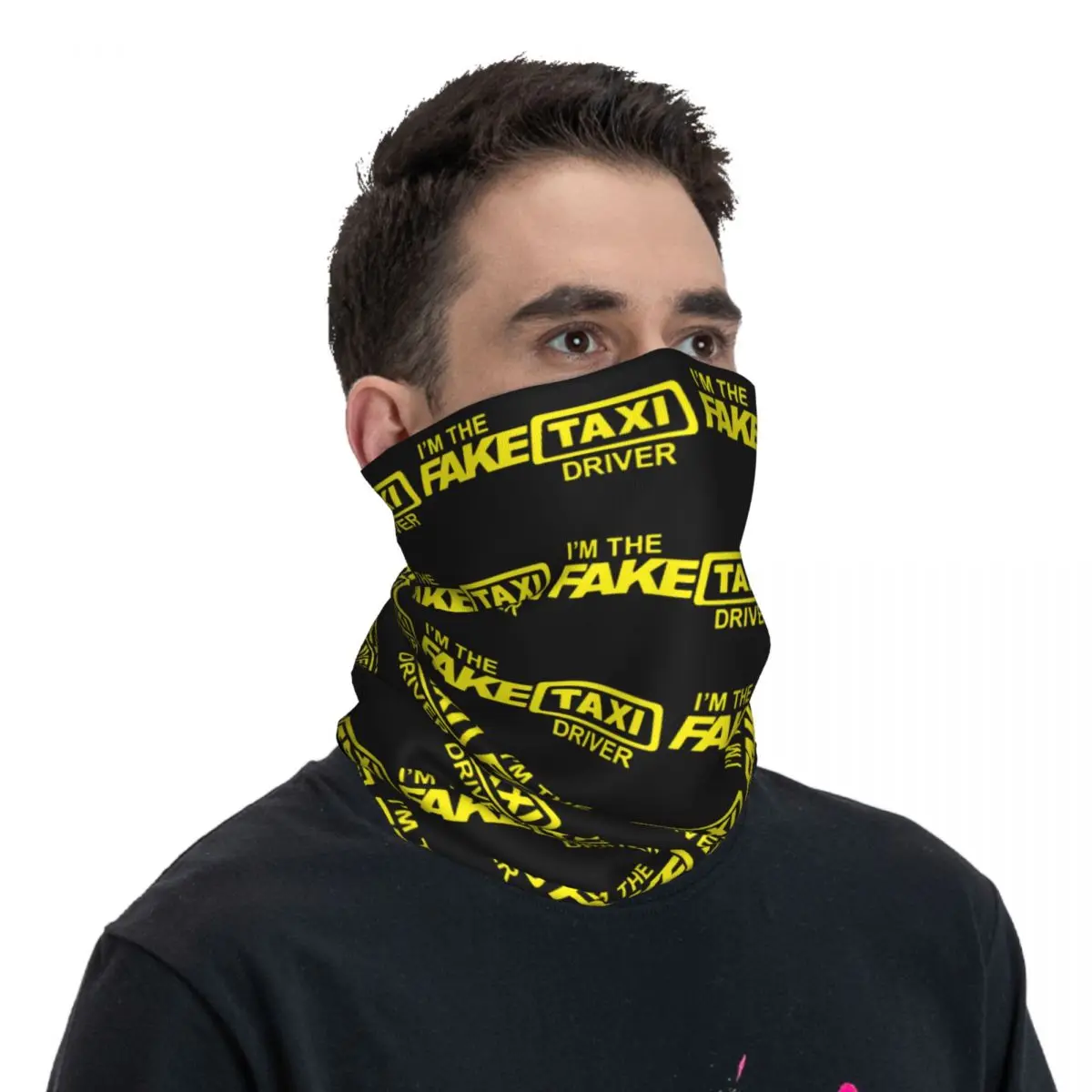 Pañuelo de Taxi falso para hombre y mujer, mascarilla estampada, bufanda cálida, senderismo, pesca, todas las estaciones