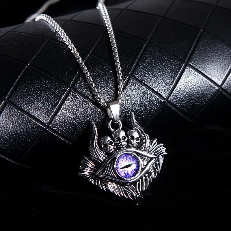 Косплей Могучий глаз дьявола Сатана Разделитель Земли Призрак Рог быка Ожерелье Брат Модная личность Хип-хоп Универсальный кулон