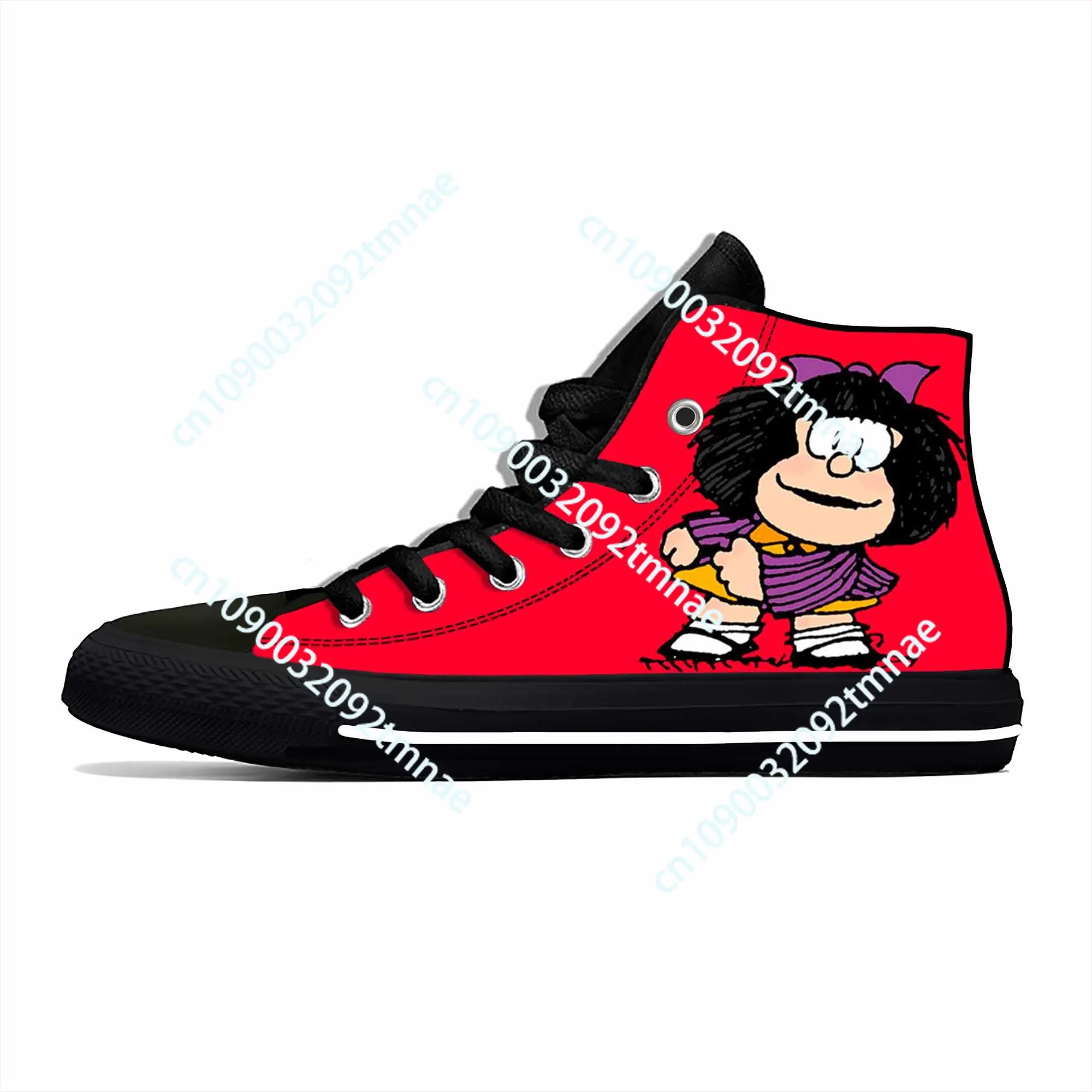 

Hot Mafalda Anime Cartoon Comic Manga Cute Funny Casual Cloth Shoes High Top Comfortable Breathable Custom Men Women Sneakers