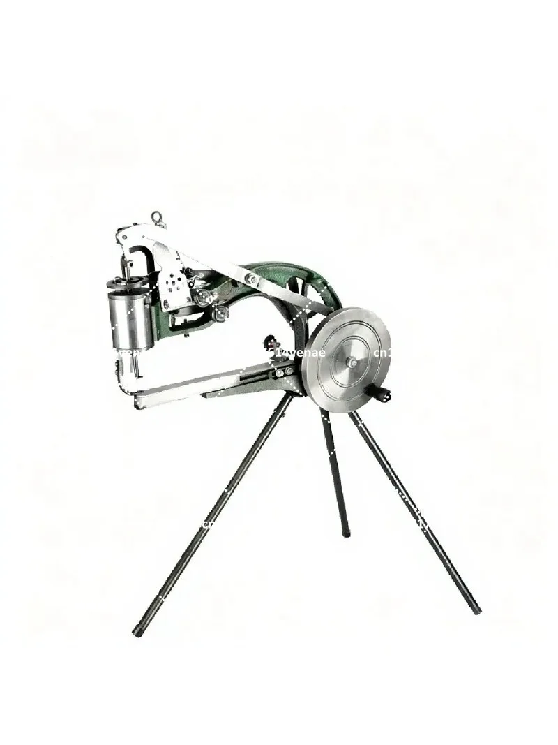 Hand crank sewing machine for leather shoes, manual shoe repair patching machine, vintage home stitching tool