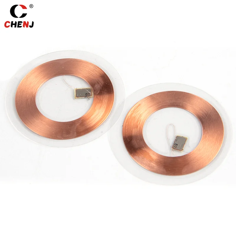 5Pcs 125KHz ID T5577 Writable Rewritable Copper Coil Coin Card Keyfob RFID Ultra-thin Cell Phone Access Card 38MM