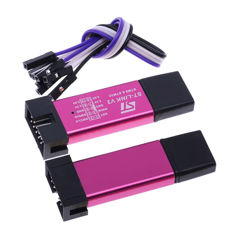 ST-Link V2 stlink mini STM8 STM32 ST LINK Simulator تنزيل برمجة المبرمج مع غطاء مكونات إلكترونية ملونة عشوائية