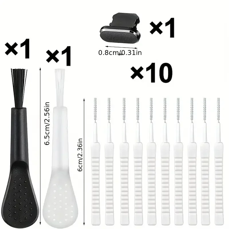 14 Pcs Set Mobile Phone Charging Interface Cleaning Kit Computer Keyboard Cleaning Tool For IPhone, Type-C Interface Cleaner