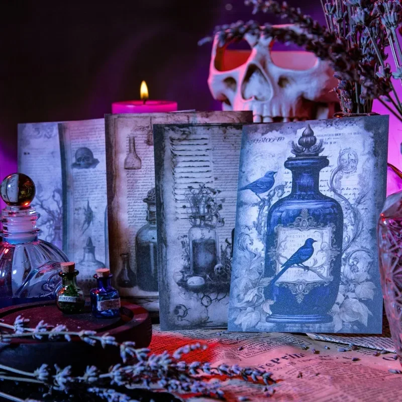 30Sheets Material paper My potion DIY Dark Diary Base Handbook School Supplies Green Potion Scrapbook cut 175*117mm