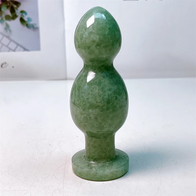 Large Size Natural Green Strawberry Quartz Crystal Massage Penis Wand Gemstone Yoni Women Health Smooth Polished Fengshui 12cm