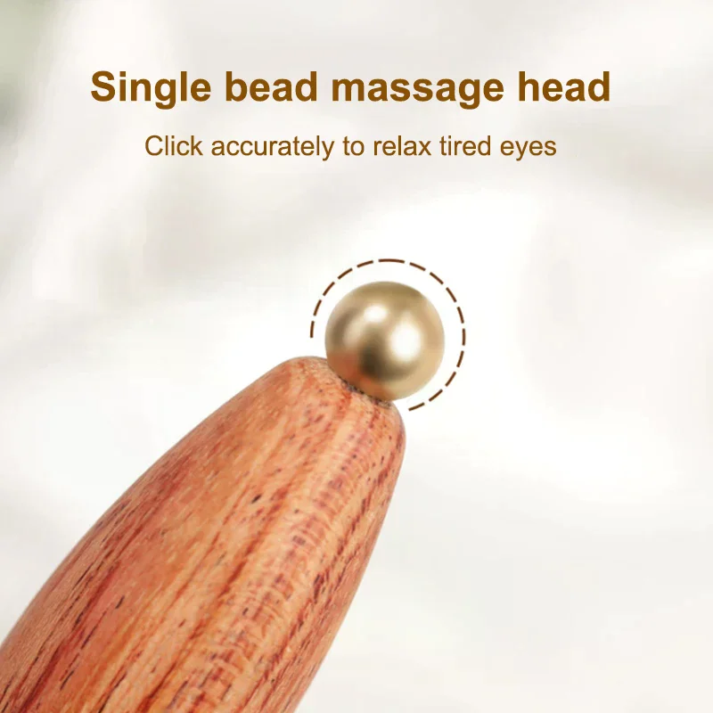 /ACR/Mini Lotus Seedpod Brass Bead Wood Facial Gua Sha Eye Facial Point Massager Relaxatiow Meridians Acupoint Massage Tool