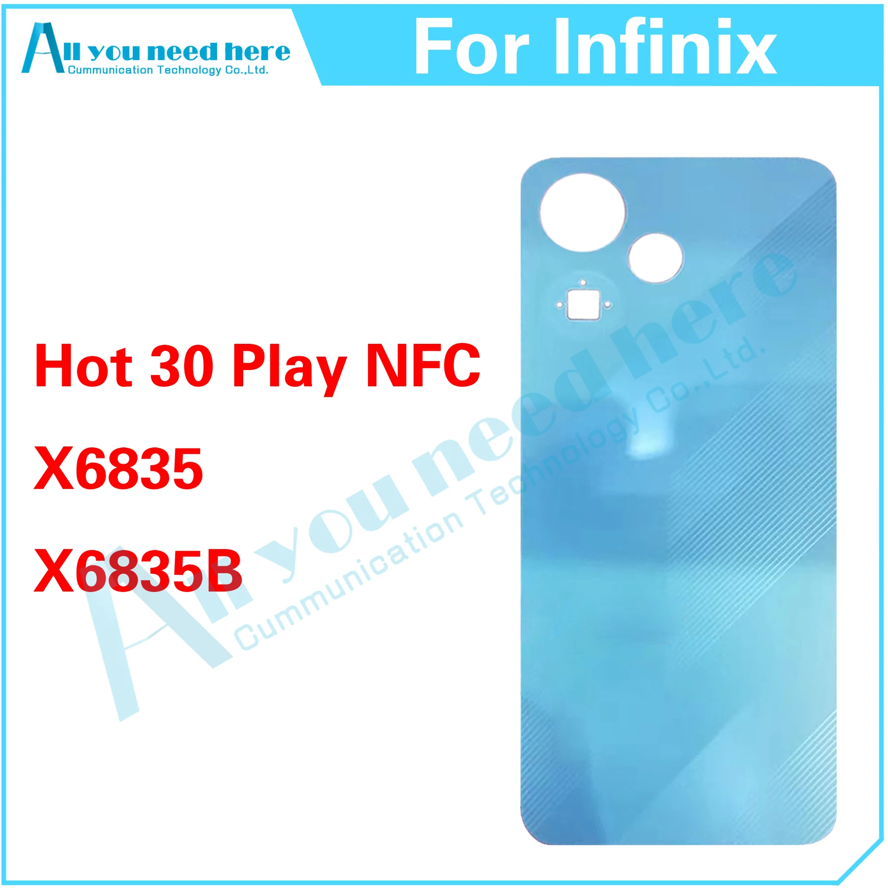 

10PCS For Infinix Hot 30 Play NFC X6835 X6835B Rear Case Battery Back Cover Door Housing Repair Parts Replacement