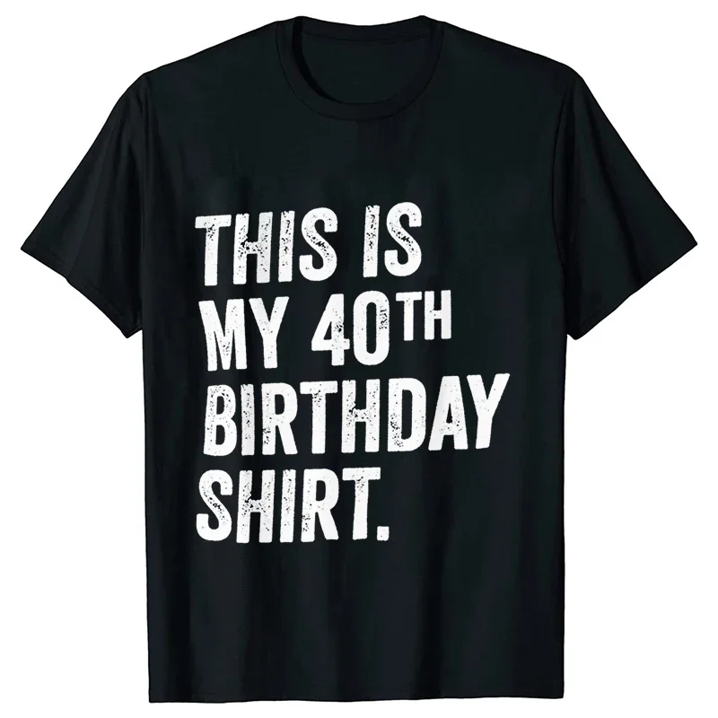 Camiseta de 40 años de cumpleaños para mujer, Camiseta estampada de Manga, playera de \