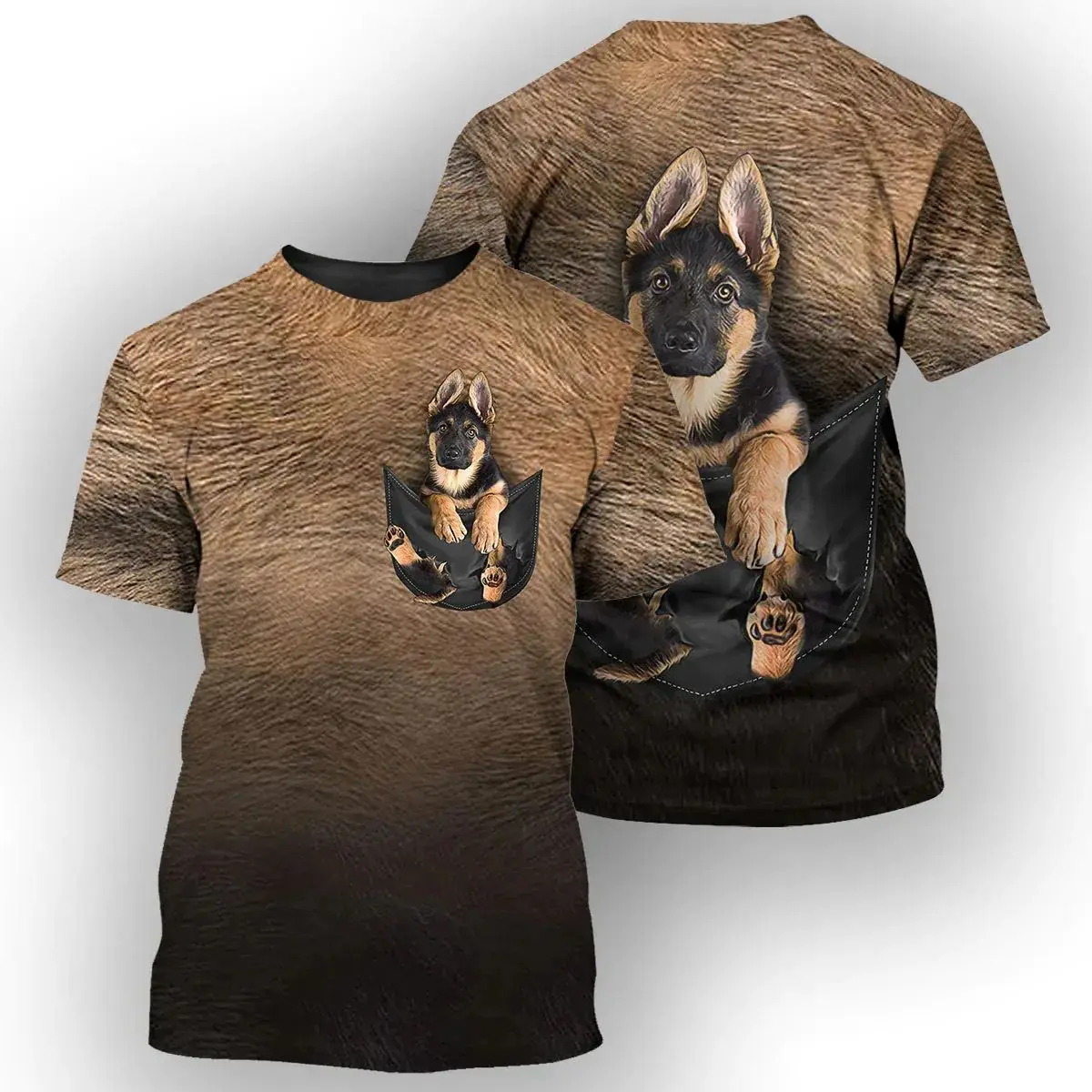 

Summer Men Cute Animal Dog Fun 3d Printed T-Shirt Casual Loose Personality O Collar Short Sleeve Large Size Breathable Top