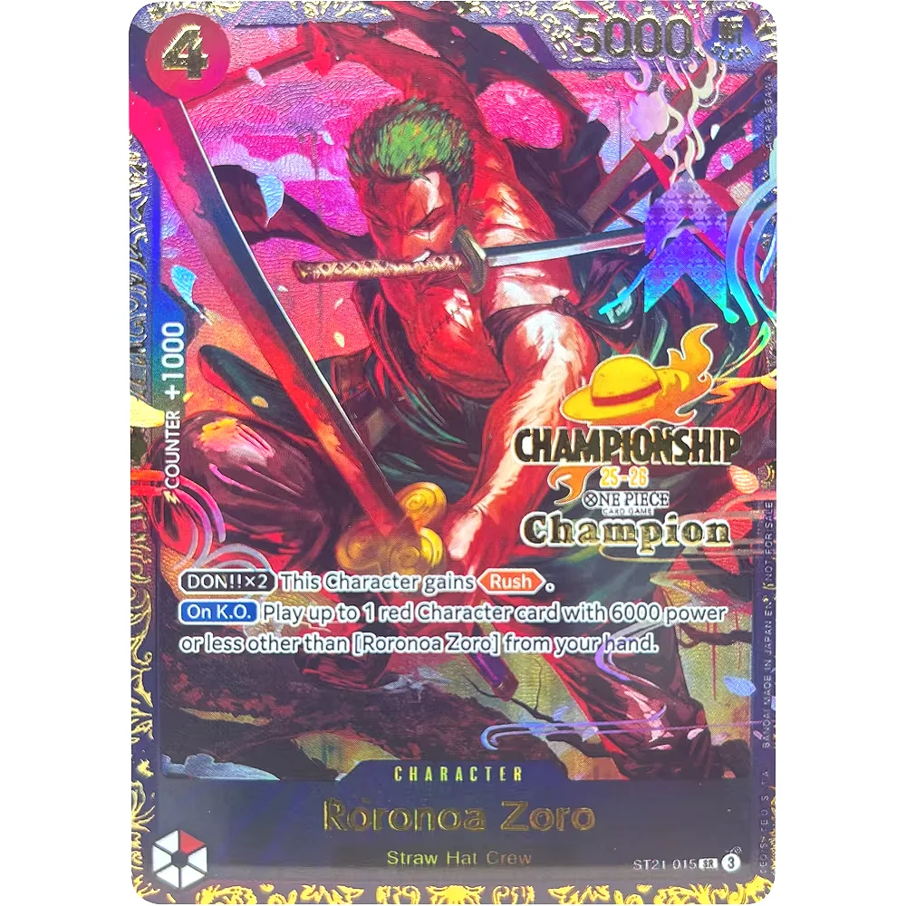 

Коллекционные карты ONE PIECE CHAMPIONSHIP ST21-015 Roronoa Zoro EN, высокое качество, сделай сам, самодельная игра, аниме-карты, подарочная игрушка