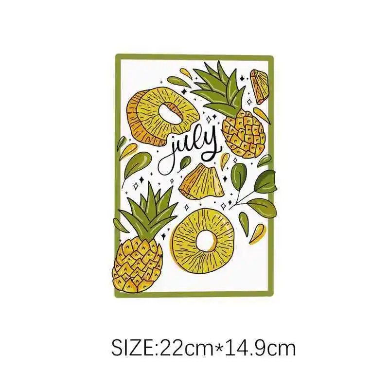 6 styles Lilac flower aeolian bells pineapple Vinyl heat transfer sticker for T-shirt handbag applique Iron on clothes washable