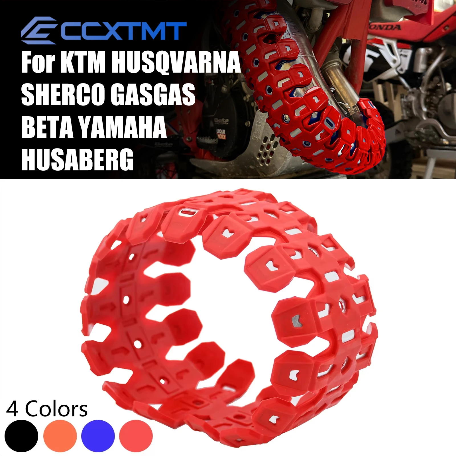 Für SHERCO SE 250/300, GASGAS EC XC, BETA RR 2T 2013-2023 60CM Motorrad Auspuff Schalldämpfer Hitzeschutzabdeckung