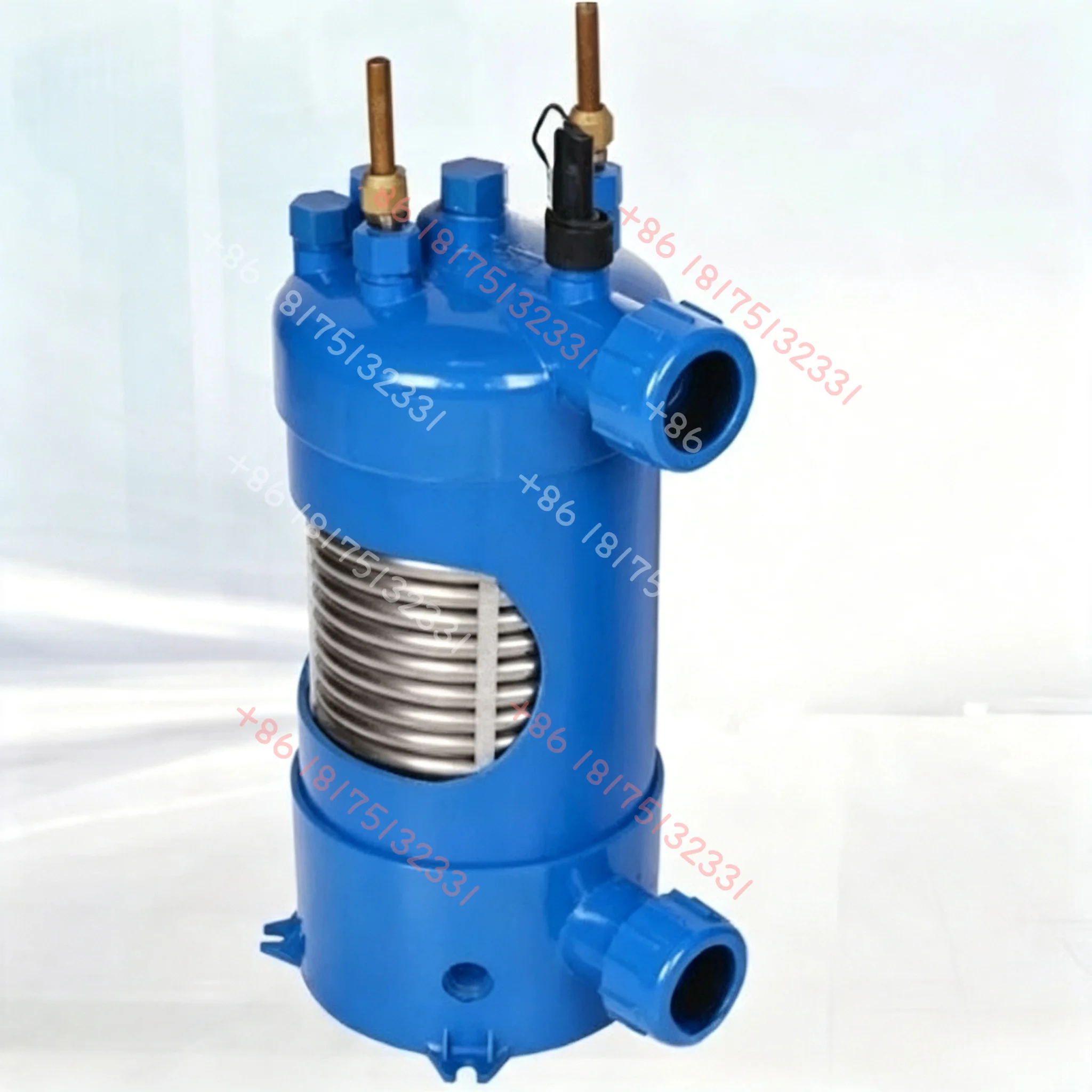 1HP 2HP 3HP Titanium Tube Heat Exchanger Anti-Corrosion Swimming Pool Heat Pump Shell Tube Condenser Accessory