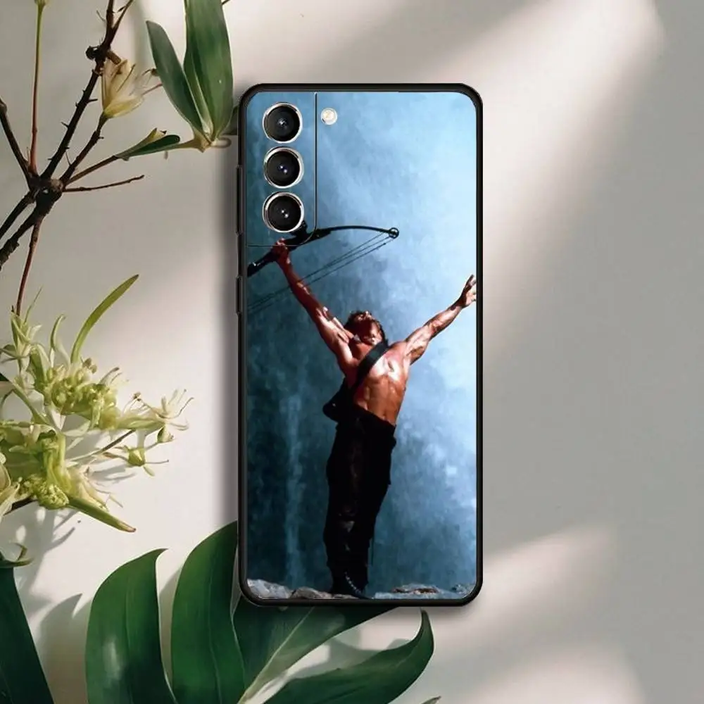 حافظة هاتف First-Blood-John-Rambo لهاتف سامسونج جالاكسي A13,21s,22,31,32,52,53,71,72,73, غلاف أسود ناعم