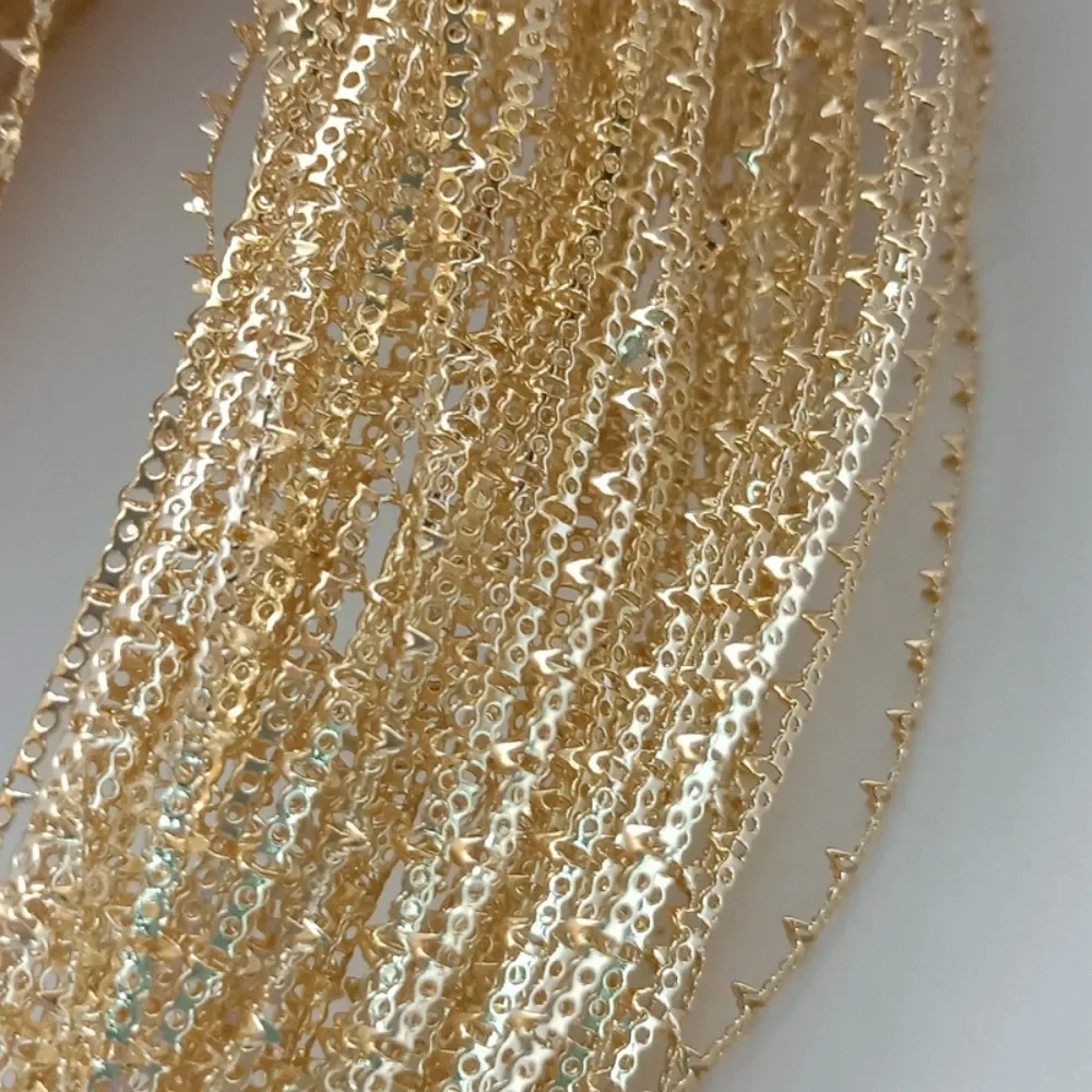 14K Gold-encrusted Crystal Gemstone Edge Trim, Handcrafted Diy Jewelry with Pendant, Jade Pattern Hollowed-out Wrapping Thread