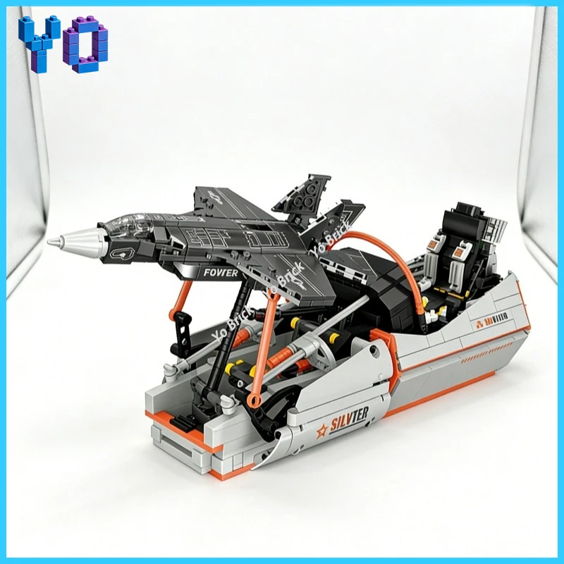 941pcs Fighter Jet Cockpit Building Block Assembly Model, Flight Simulator Toy, Suitable for Holiday Gifts and Decoration