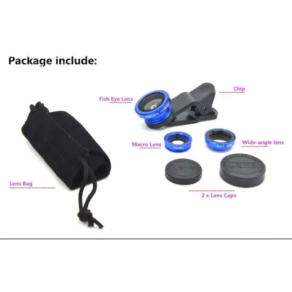 3 In1 Fisheye Lens Wide Angle Macro Camera Lens for iPhone 16 15 13 11 Macro Fish Eye Len for Smartphone Lenses with Phone Clip