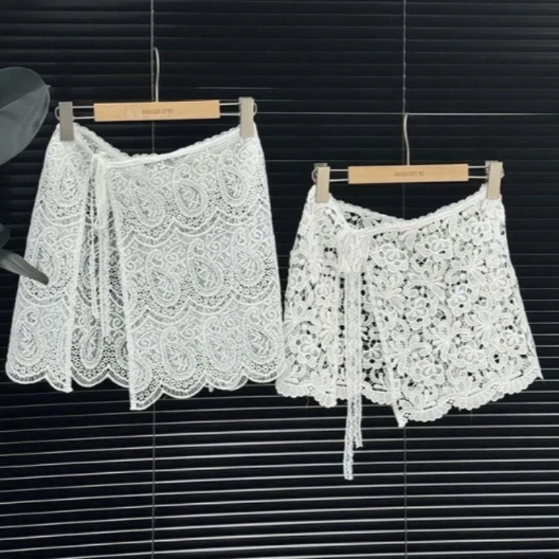 Korean Gauze Skirt Fart Curtain Strapped Hem New Bottom Lace Versatile Skirt Apron 2026 Short Skirt Sweet and Fresh Layering