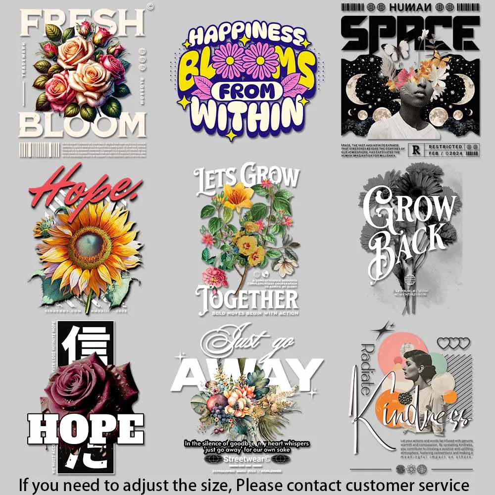 Vintage Portrait with Floral Accents Gangsta Love Themed Artwork iron on patches for clothes Trendy Clothing Graphics DIY Craft