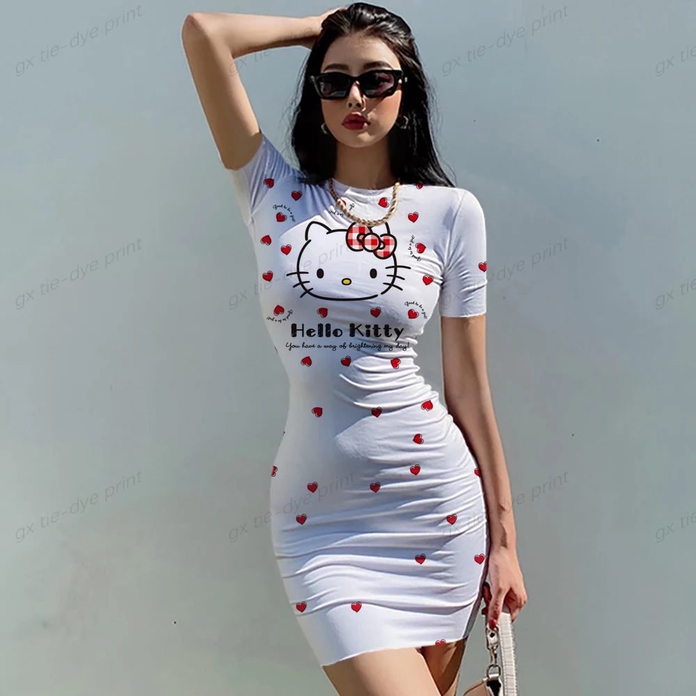 

Женская облегающая Клубная одежда без рукавов с принтом HELLO KITTY