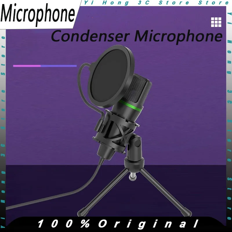 

New Condenser Microphone Wired USB Esports Karaoke Audio Live Broadcast RGB Mobile Phone Recording Computer Microphone