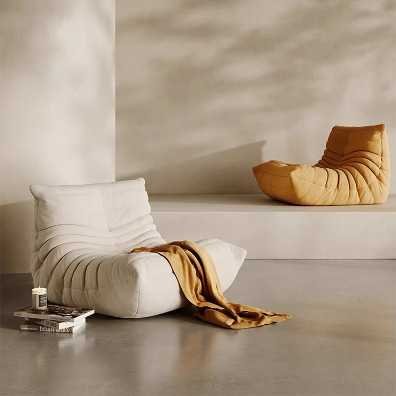 

Modern living room balcony leisure lazy sofa reclining can sleep cream wind single recliner