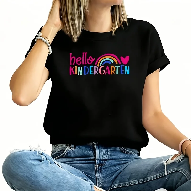 Retro Rainbow Graduation Women's Plus Size T-Shirt 100% Cotton 220g