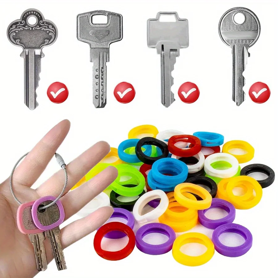 32pcs Premium Vintage Key Covers | Charming Silicone Key Caps in 8 Assorted Colors for House Key Identification and Protection