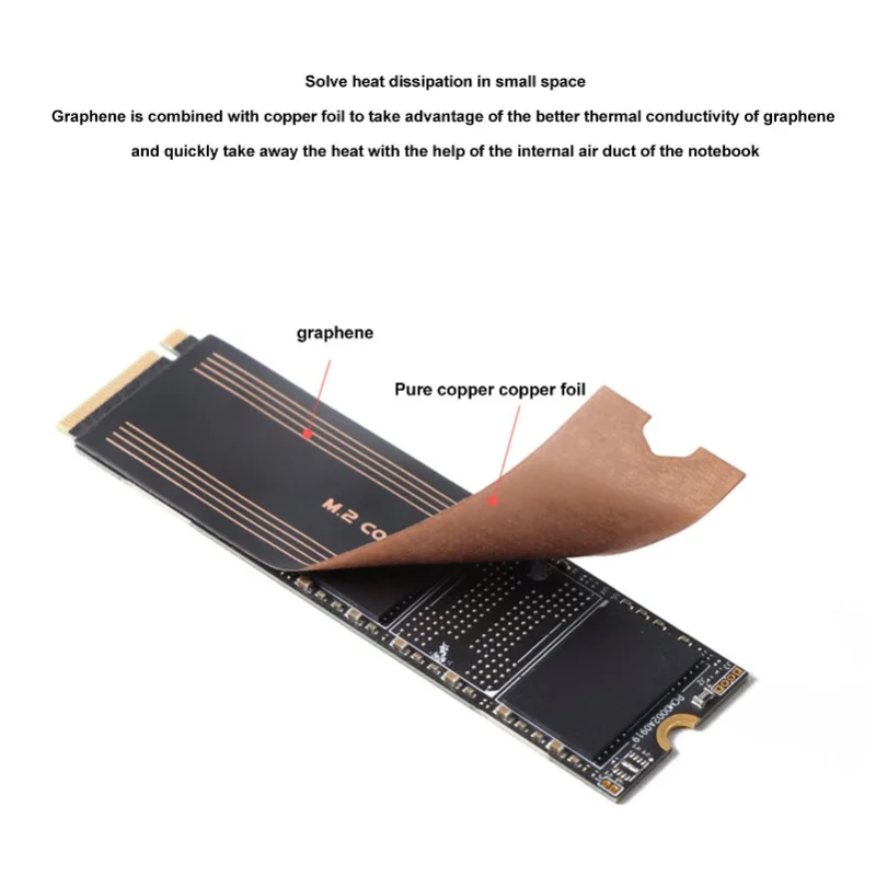 2pcs M.2 SSD Graphene Heatsink Dual Layer Professional NVMe Copper Graphene Heatsink For Laptop view 5