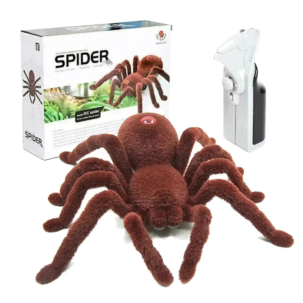 Infrared Remote Control Spider Toy Model, Plush and Realistic Crawling Tarantula, Suitable for Pranks and Children's Gifts