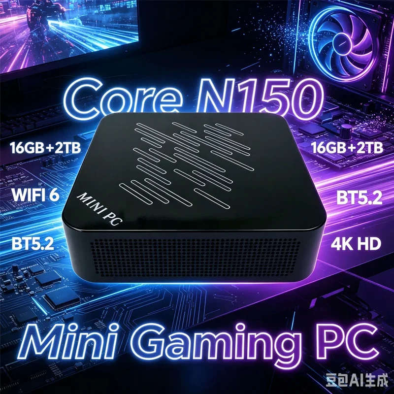 Ultra Thin Ryzen AI9 & Intel N150 Mini PC, USB4 OCuLink, Dual 2.5G LAN, WiFi6E, Compact Office Gaming Desktop