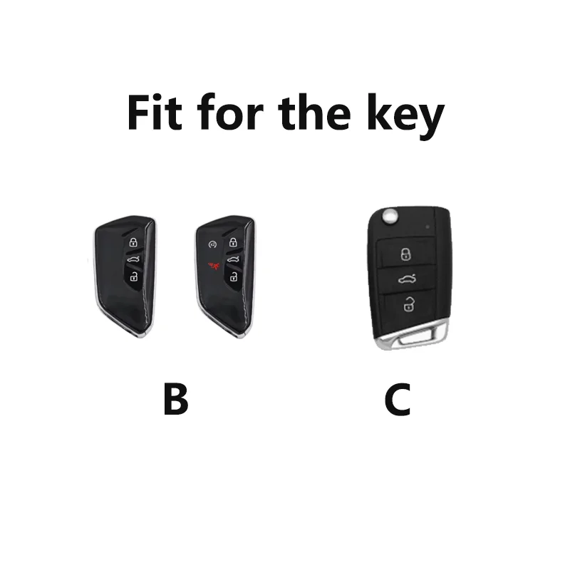Car Model Key Case for Volkswagen for Vw Beetle Golf Mk Tiguan MK7 Octavia Kodiaq Seat Car Key Case Cover Fob Keychain Styling