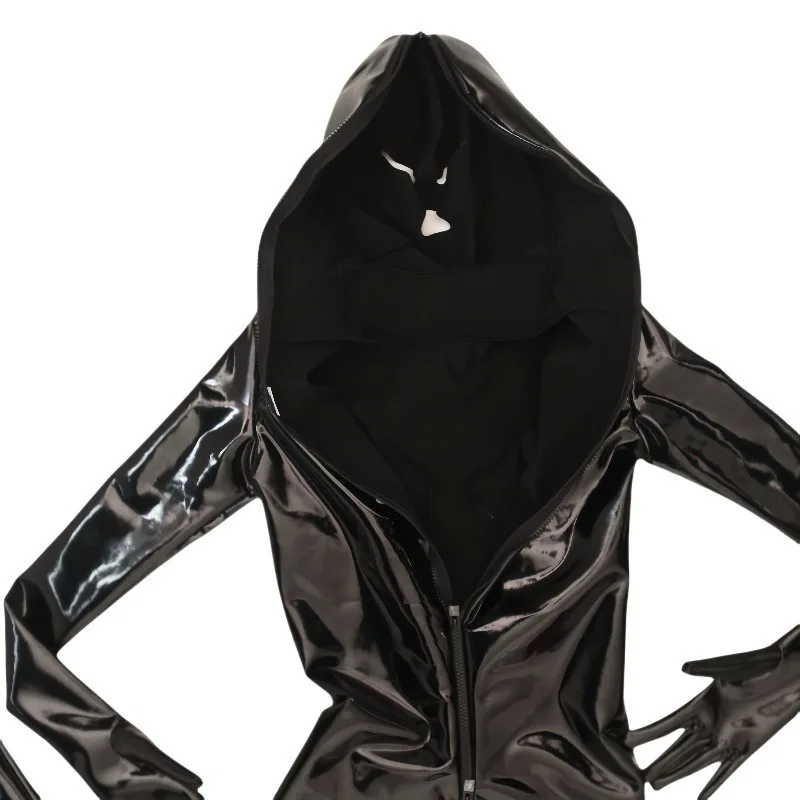 Bodysuit Wanita Seksi Full Cover Slim Fit Ketat untuk Pertunjukan Panggung, Jumpsuit Mengkilap dan Stylish